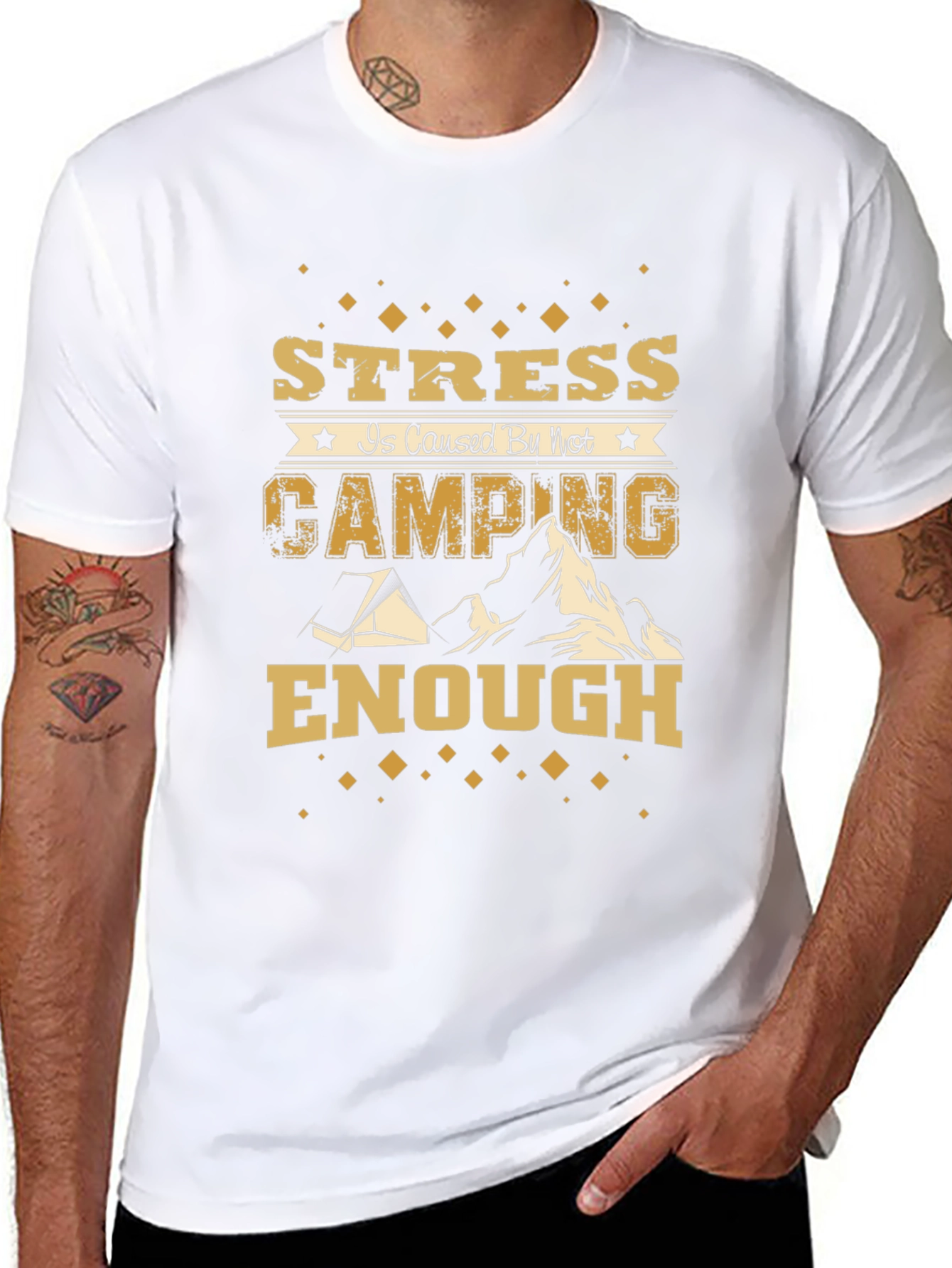 Stress is Caused by Not Camping Enough Graphic Tee