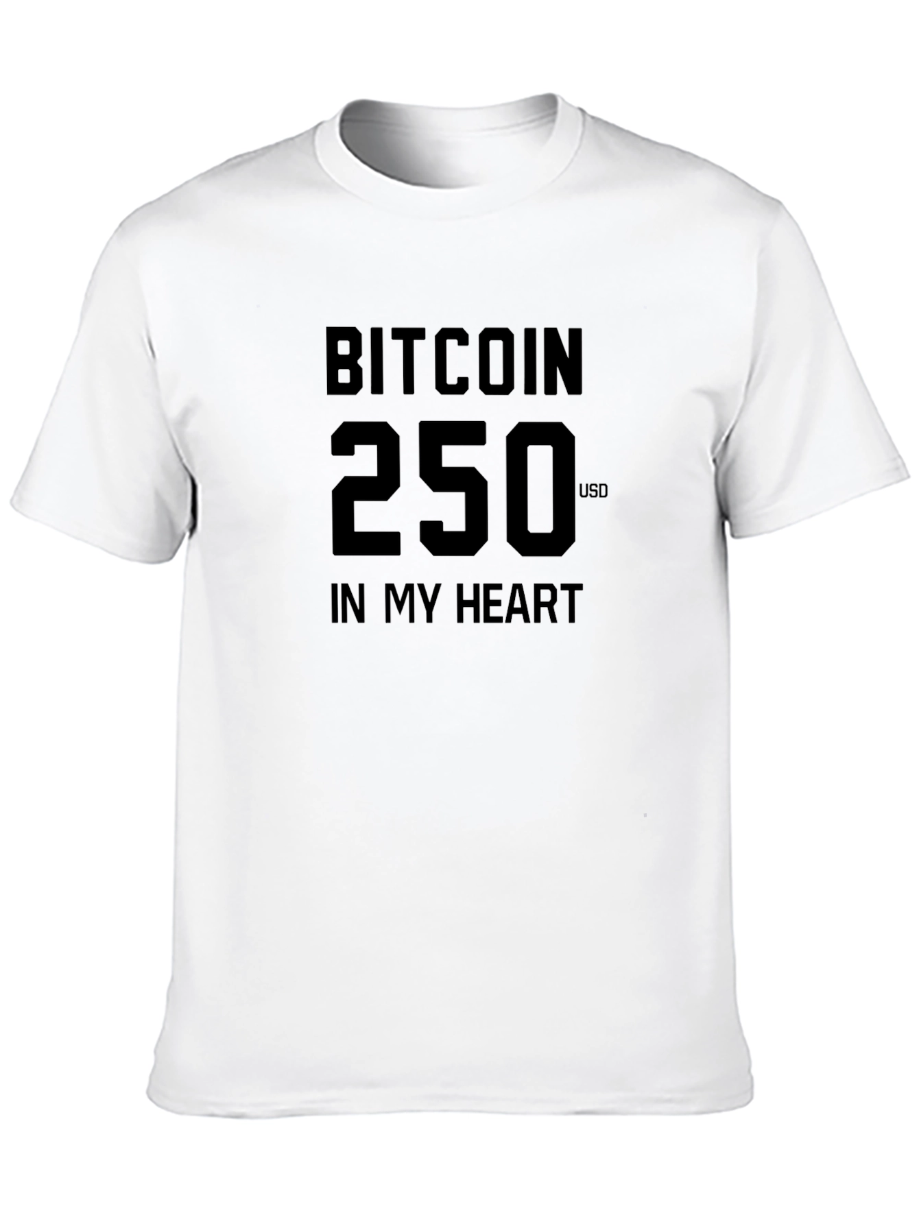 Bitcoin 250 USD In My Heart Black T-Shirt