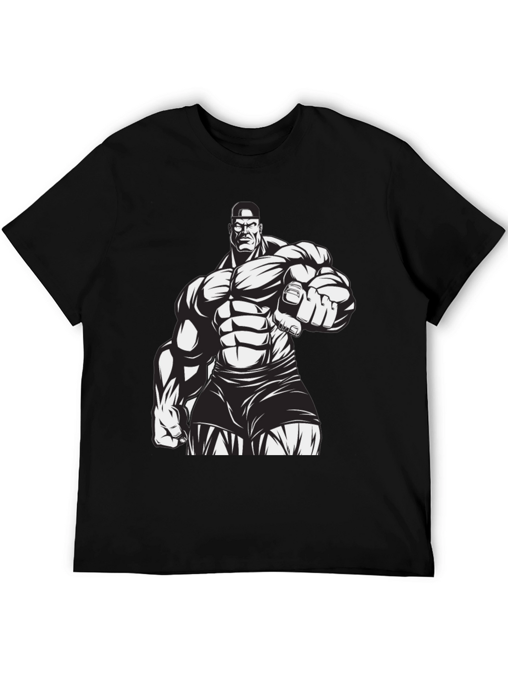 Muscle Man Graphic Black T-Shirt