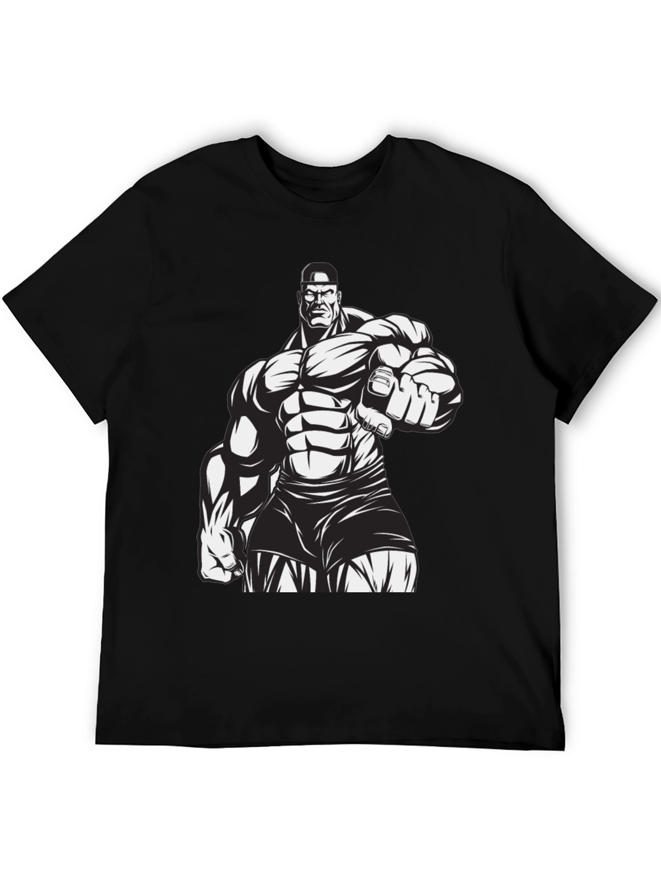 Muscle Man Graphic Black T-Shirt