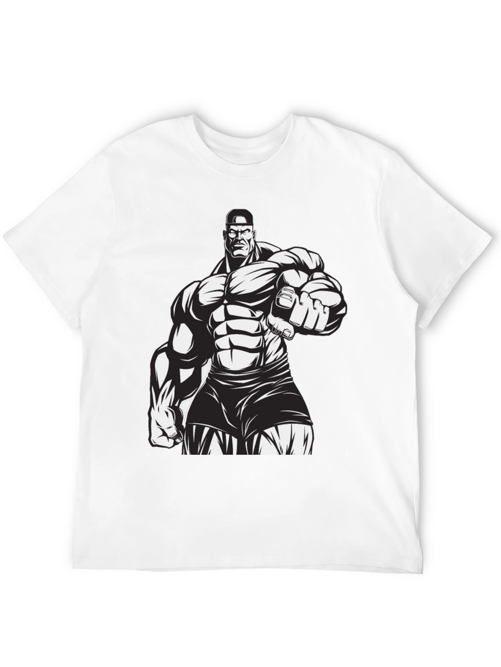 Muscle Man Graphic Black T-Shirt