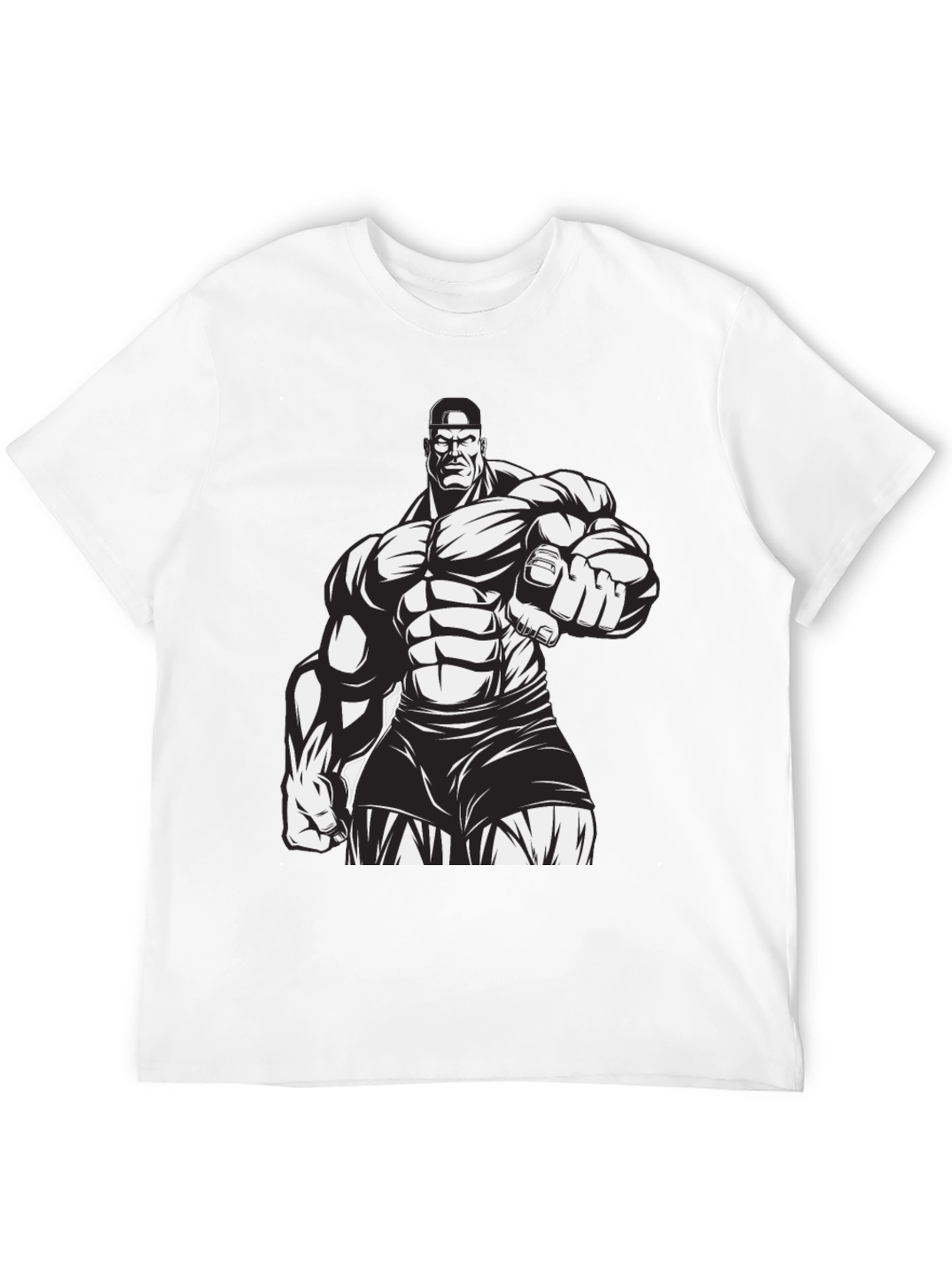 Muscle Man Graphic Black T-Shirt