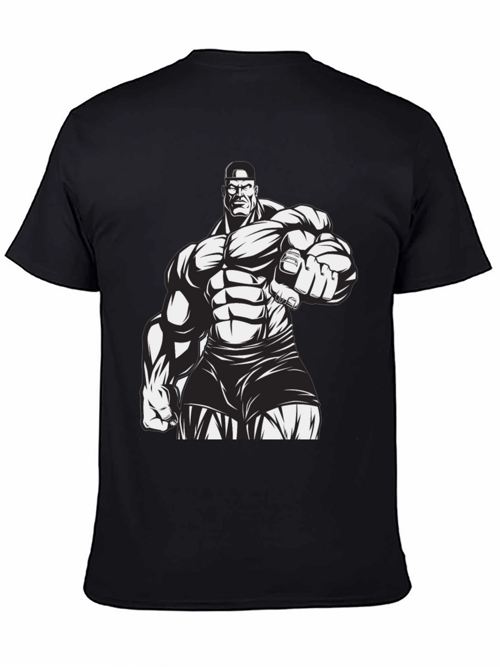 Muscle Man Graphic Black T-Shirt