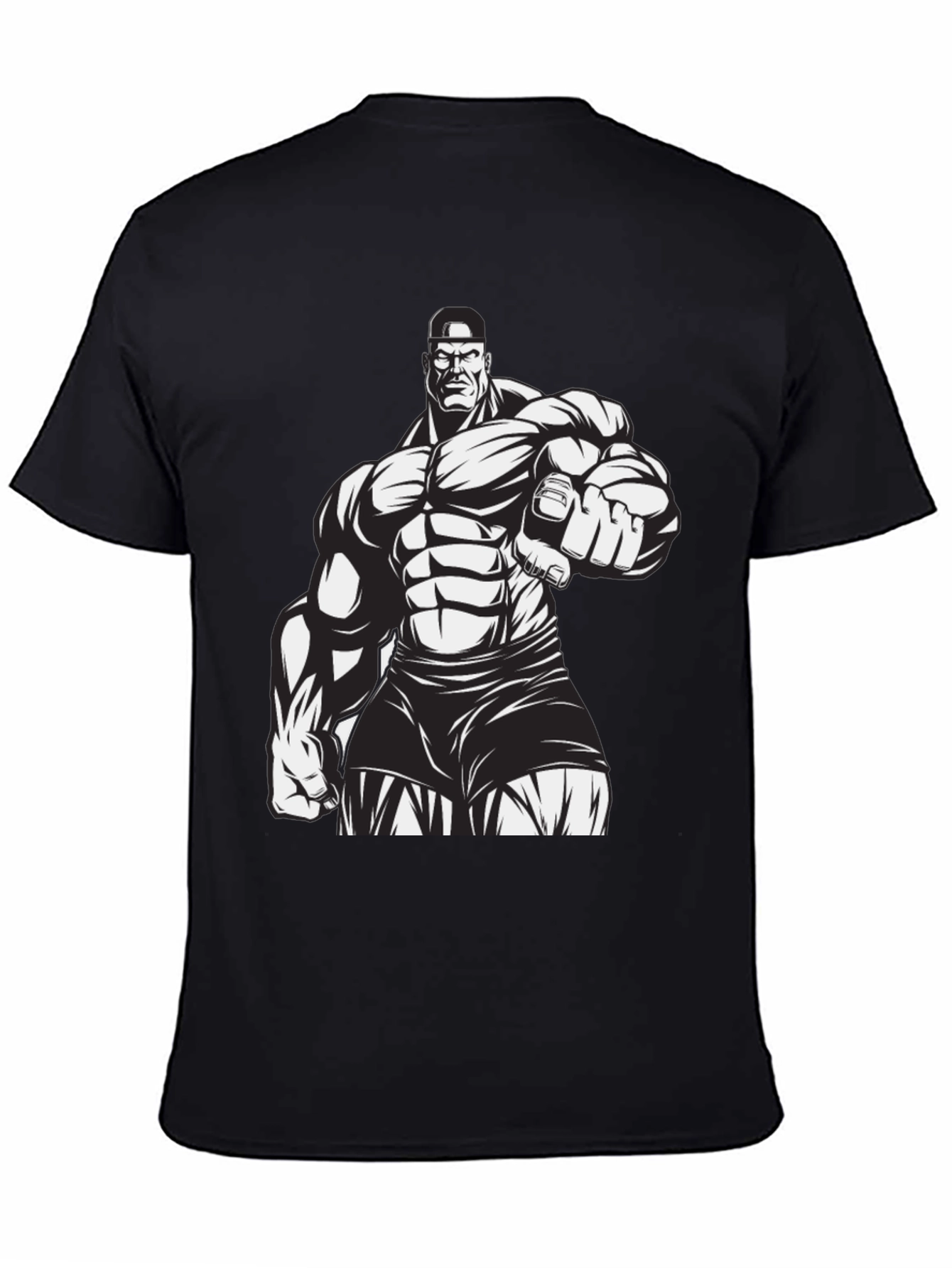 Muscle Man Graphic Black T-Shirt
