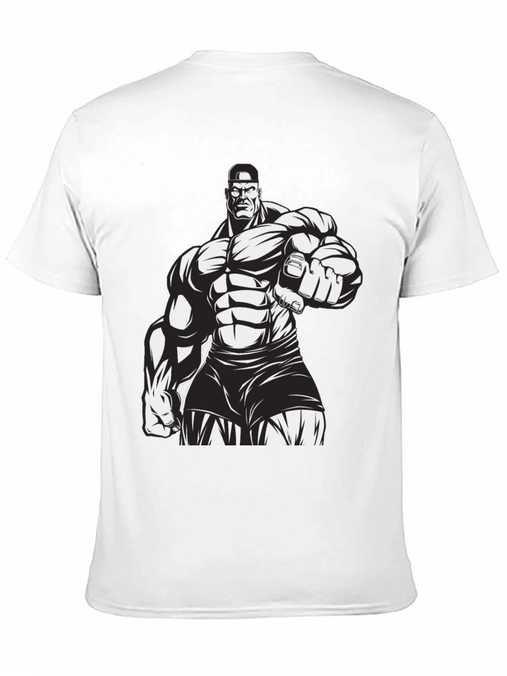 Muscle Man Graphic Black T-Shirt
