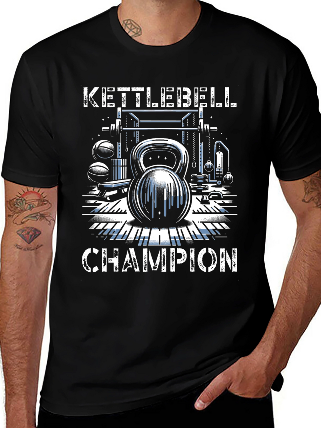 Kettlebell Champion Graphic T-Shirt - Gym Fitness Apparel