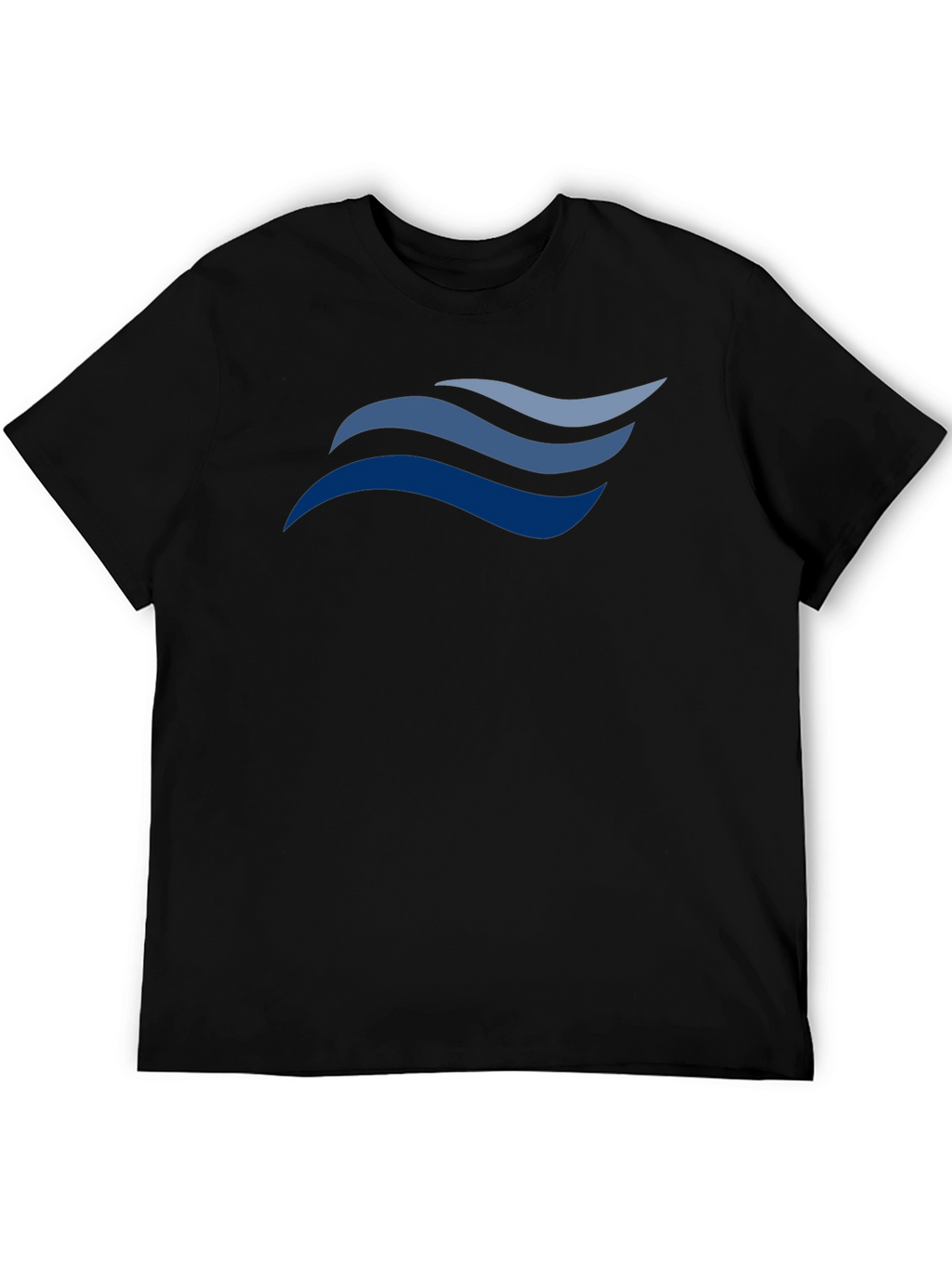 Stylish Black T-Shirt with Wave Design