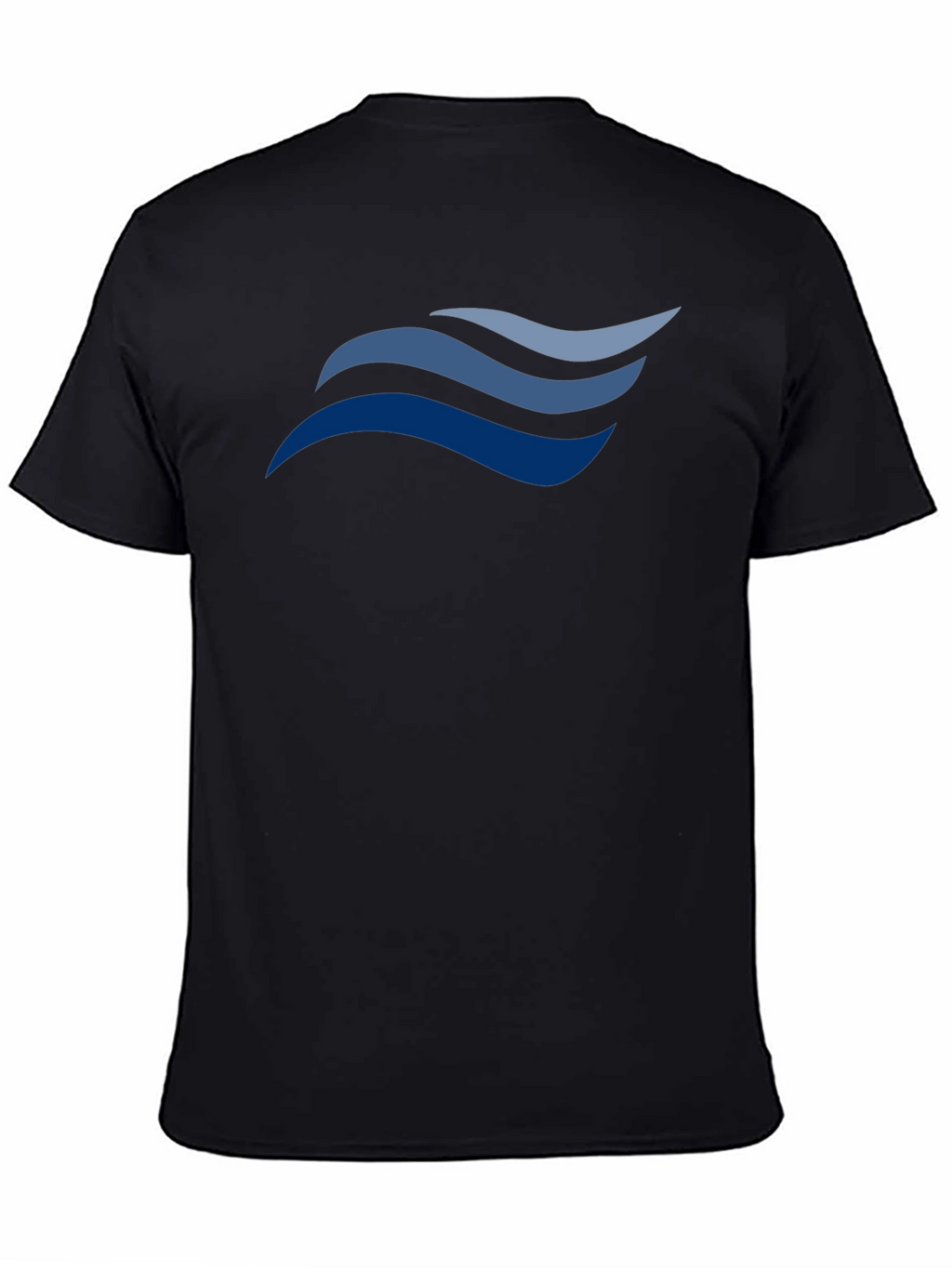Stylish Black T-Shirt with Wave Design