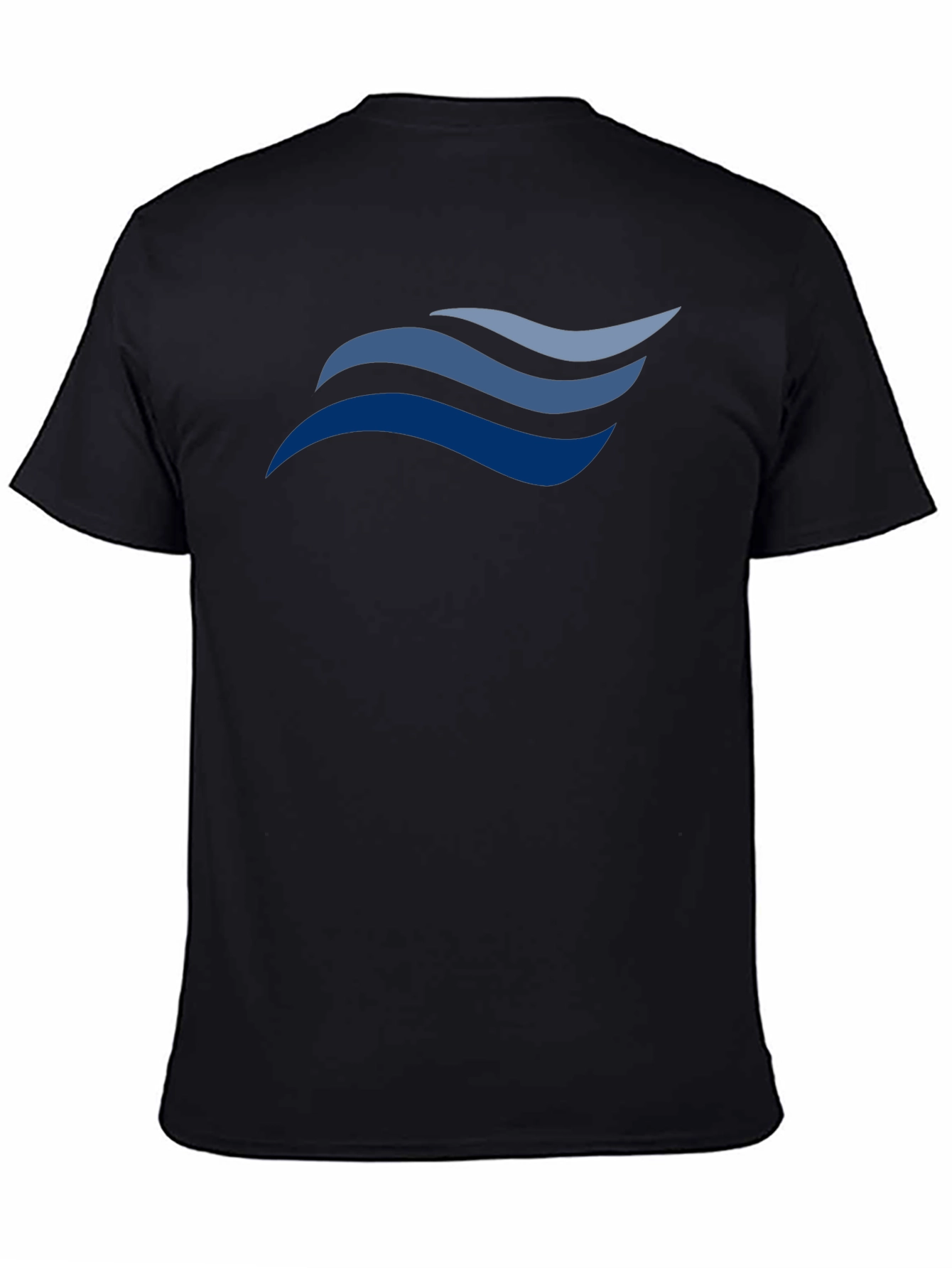 Stylish Black T-Shirt with Wave Design