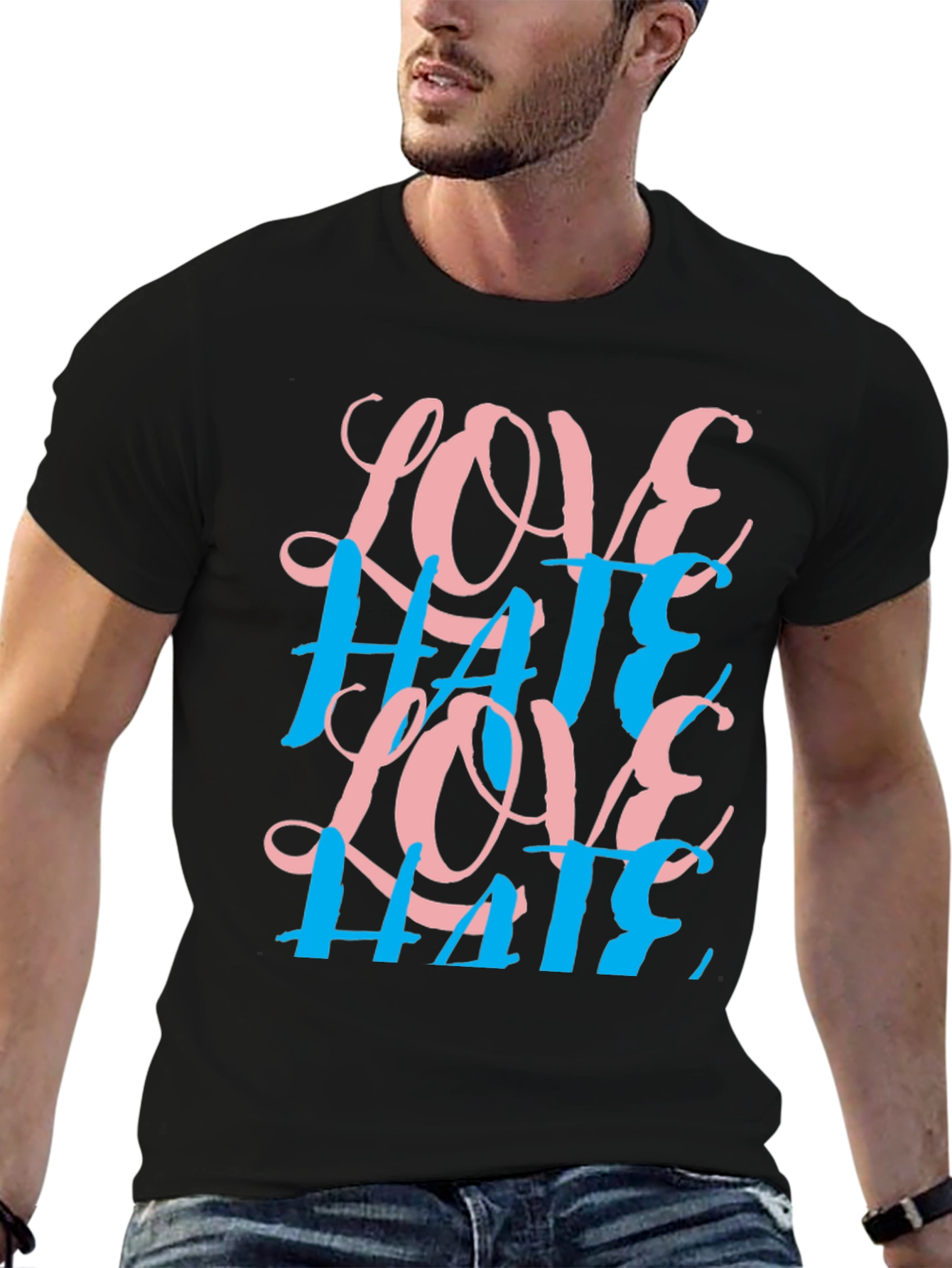 Love Hate Graphic Tee - Black