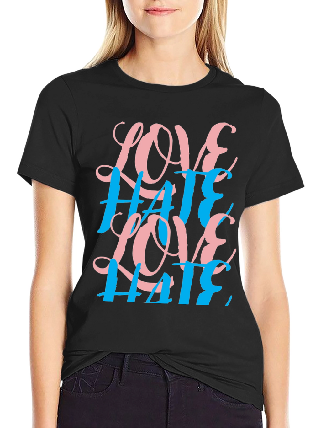 Love Hate Graphic Tee - Black