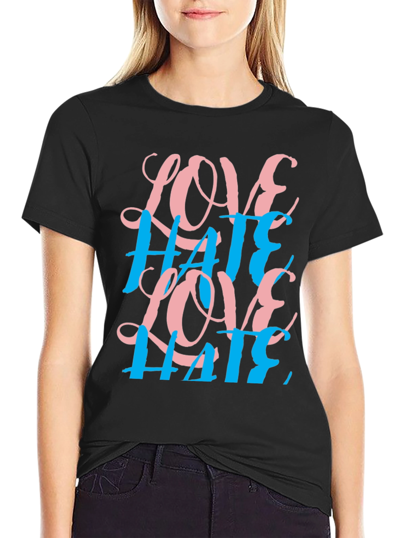 Love Hate Graphic Tee - Black
