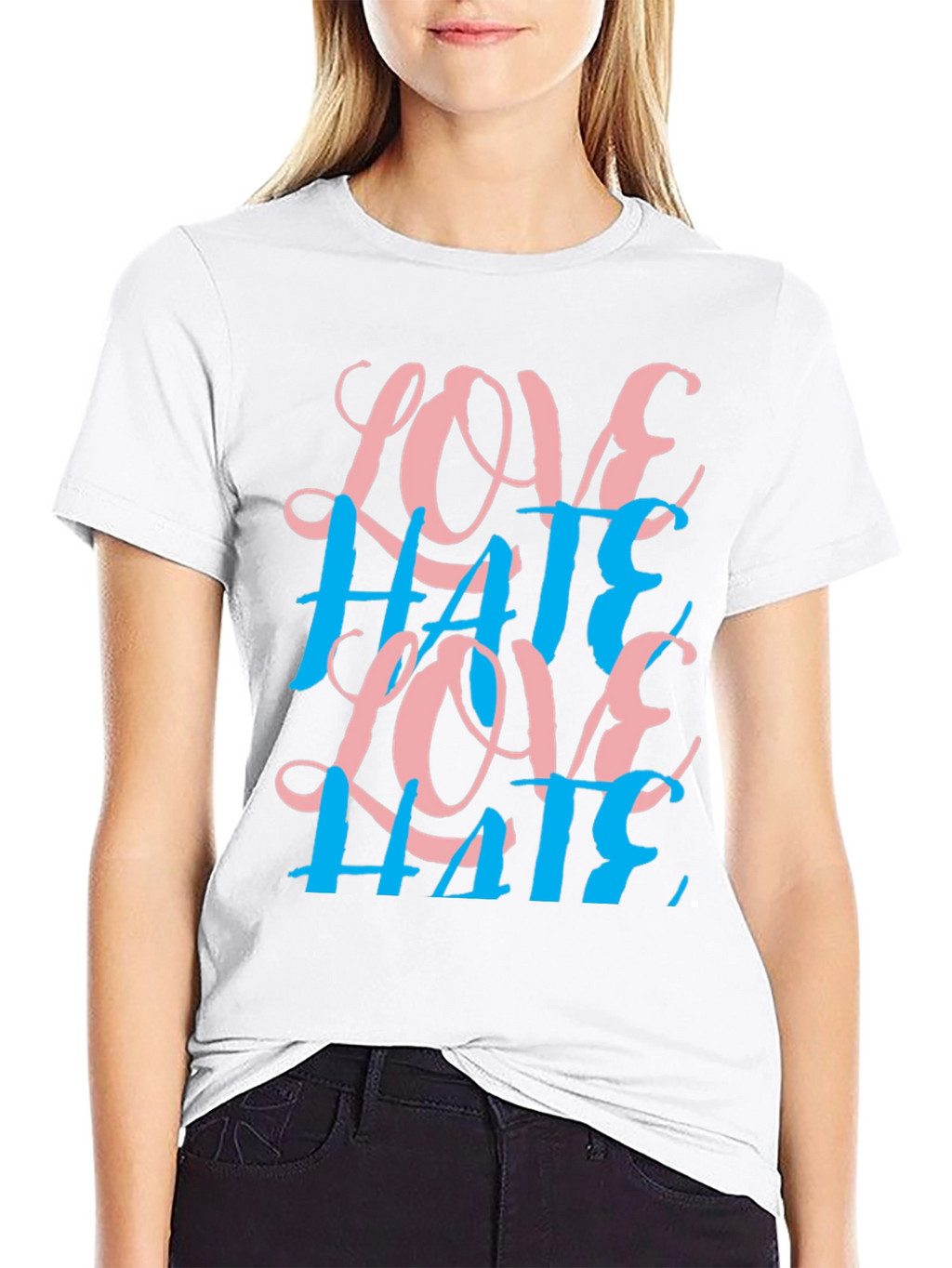 Love Hate Graphic Tee - Black