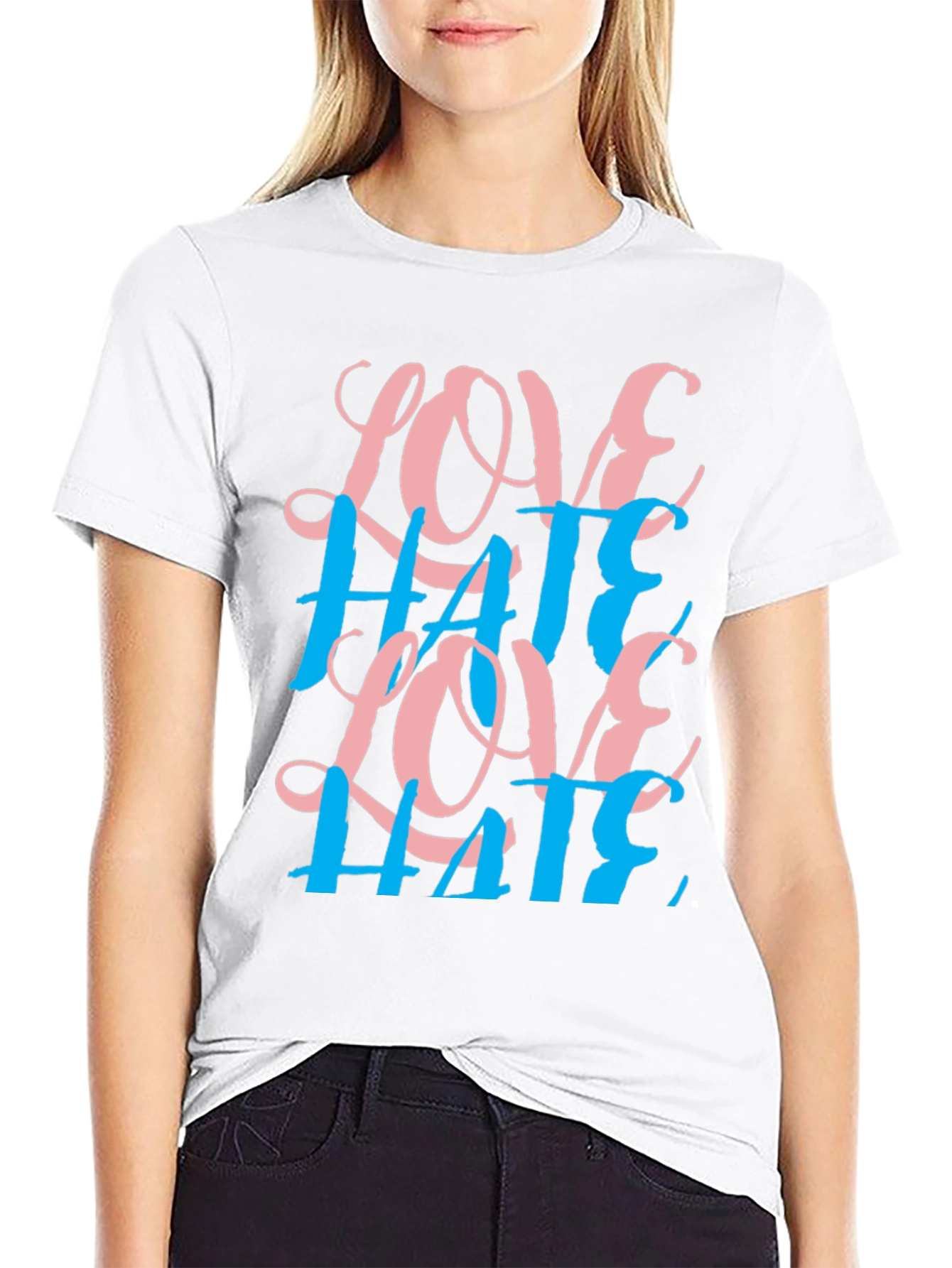 Love Hate Graphic Tee - Black