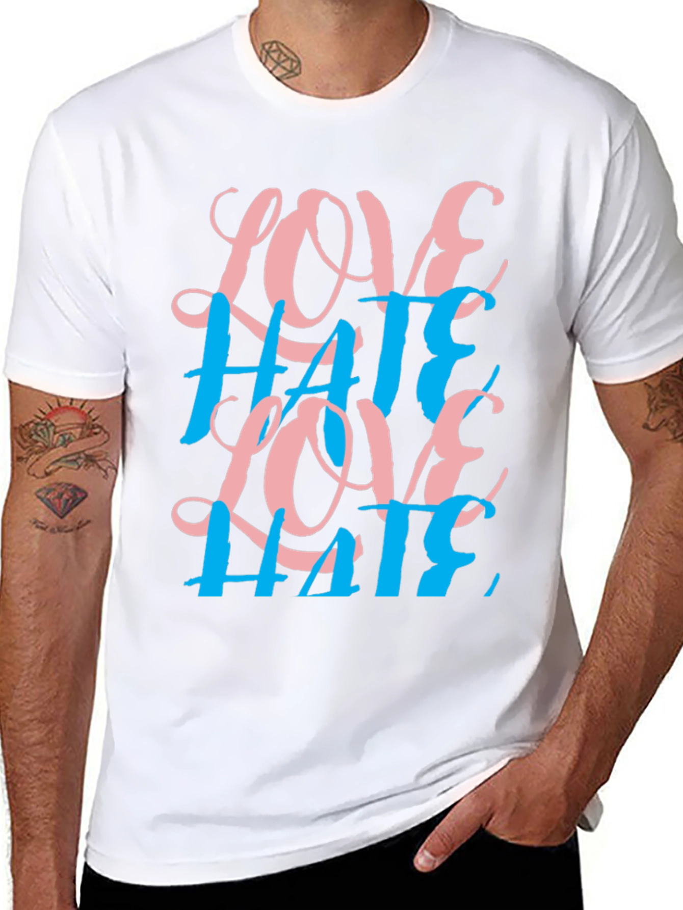 Love Hate Graphic Tee - Black