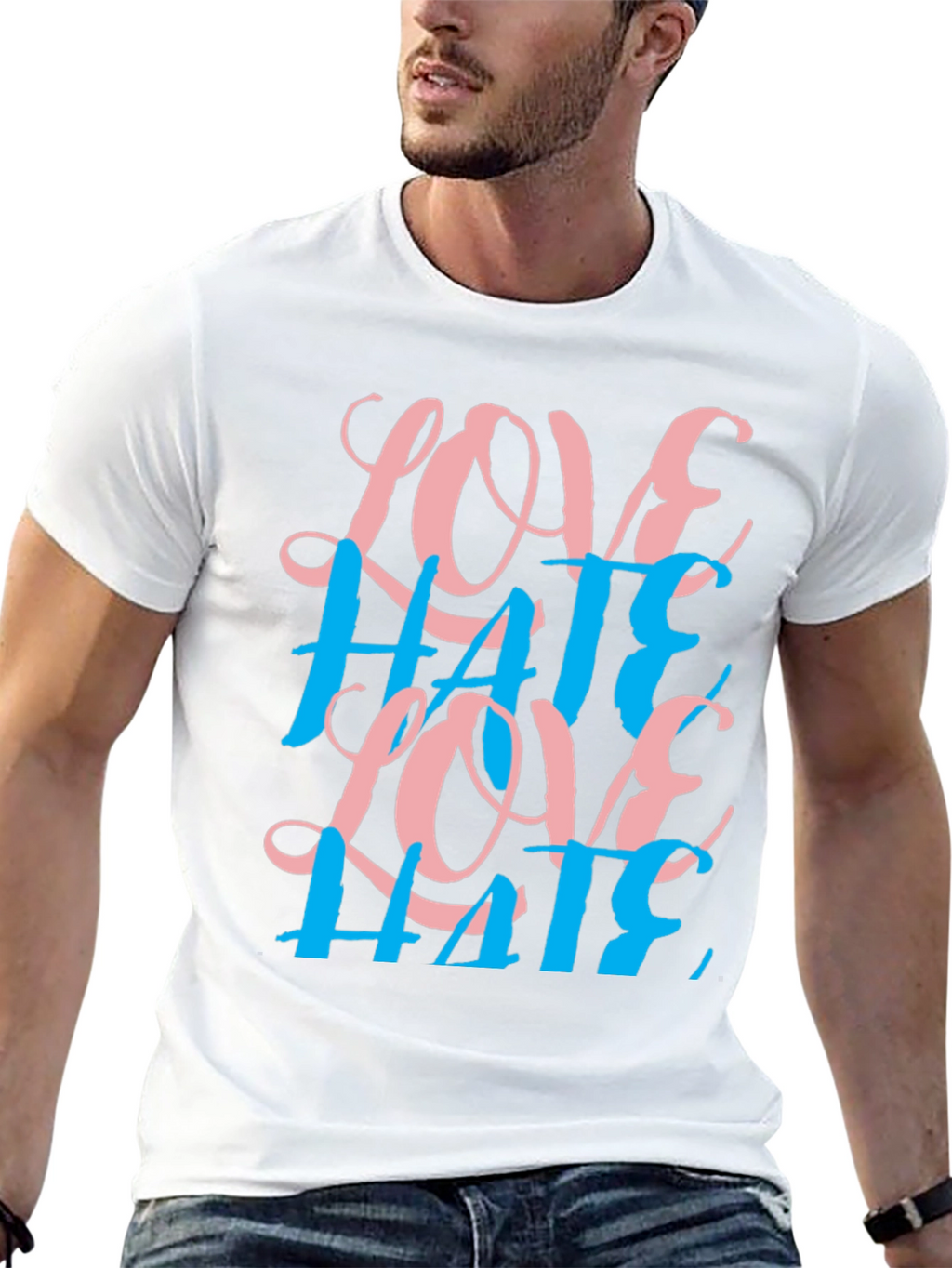 Love Hate Graphic Tee - Black