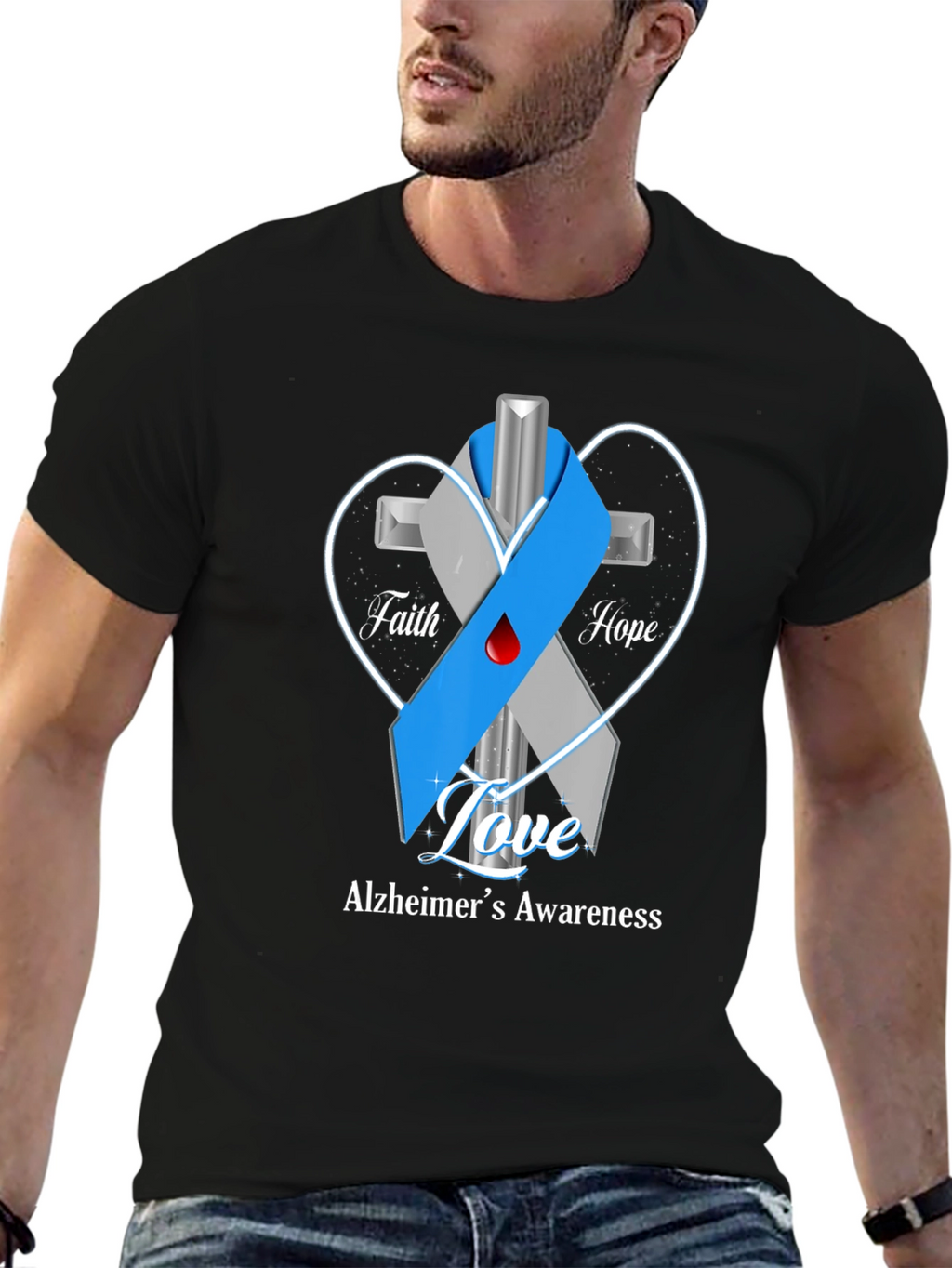 Alzheimers Awareness T-Shirt: Faith Hope Love