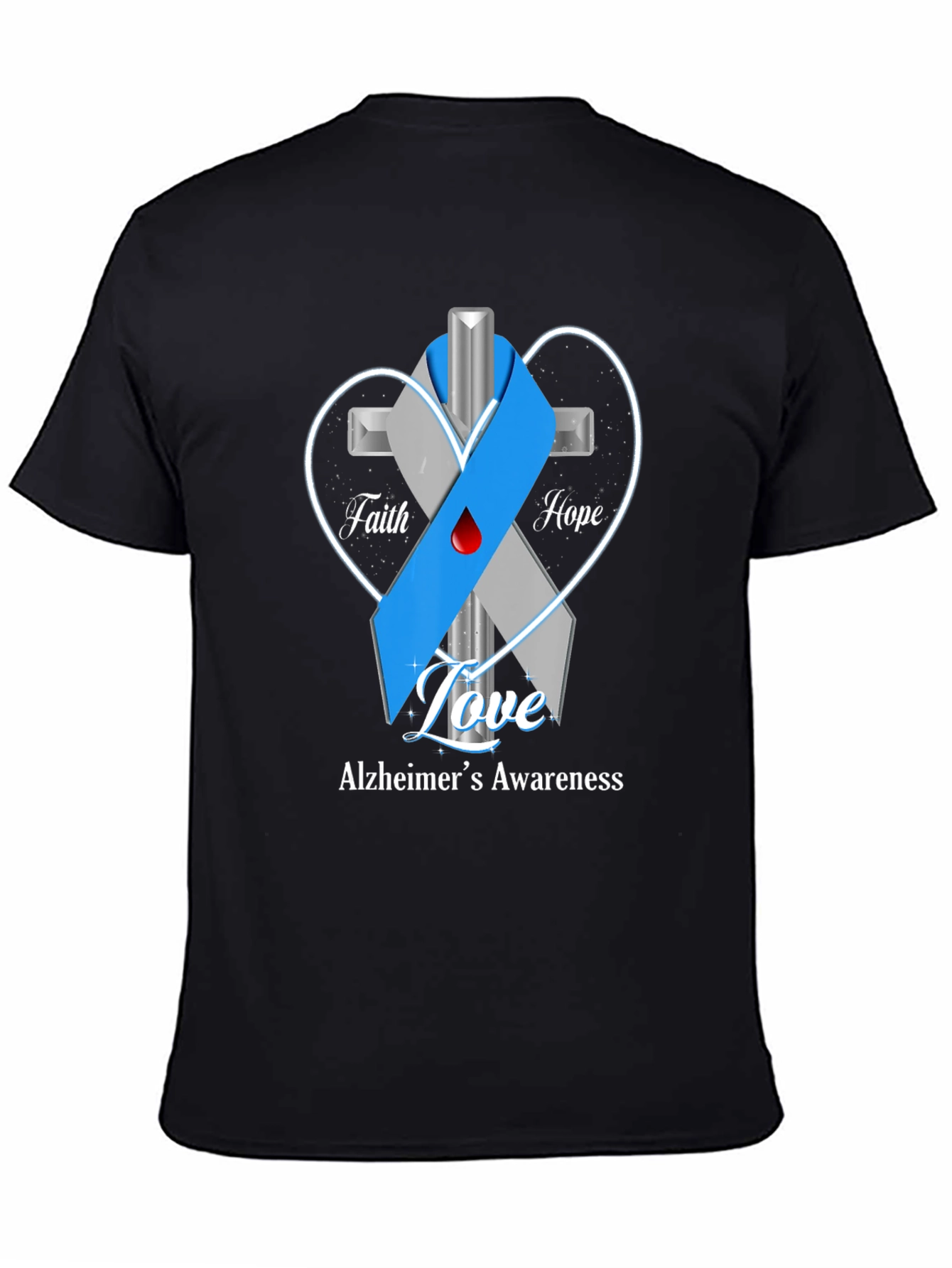 Alzheimers Awareness T-Shirt: Faith Hope Love