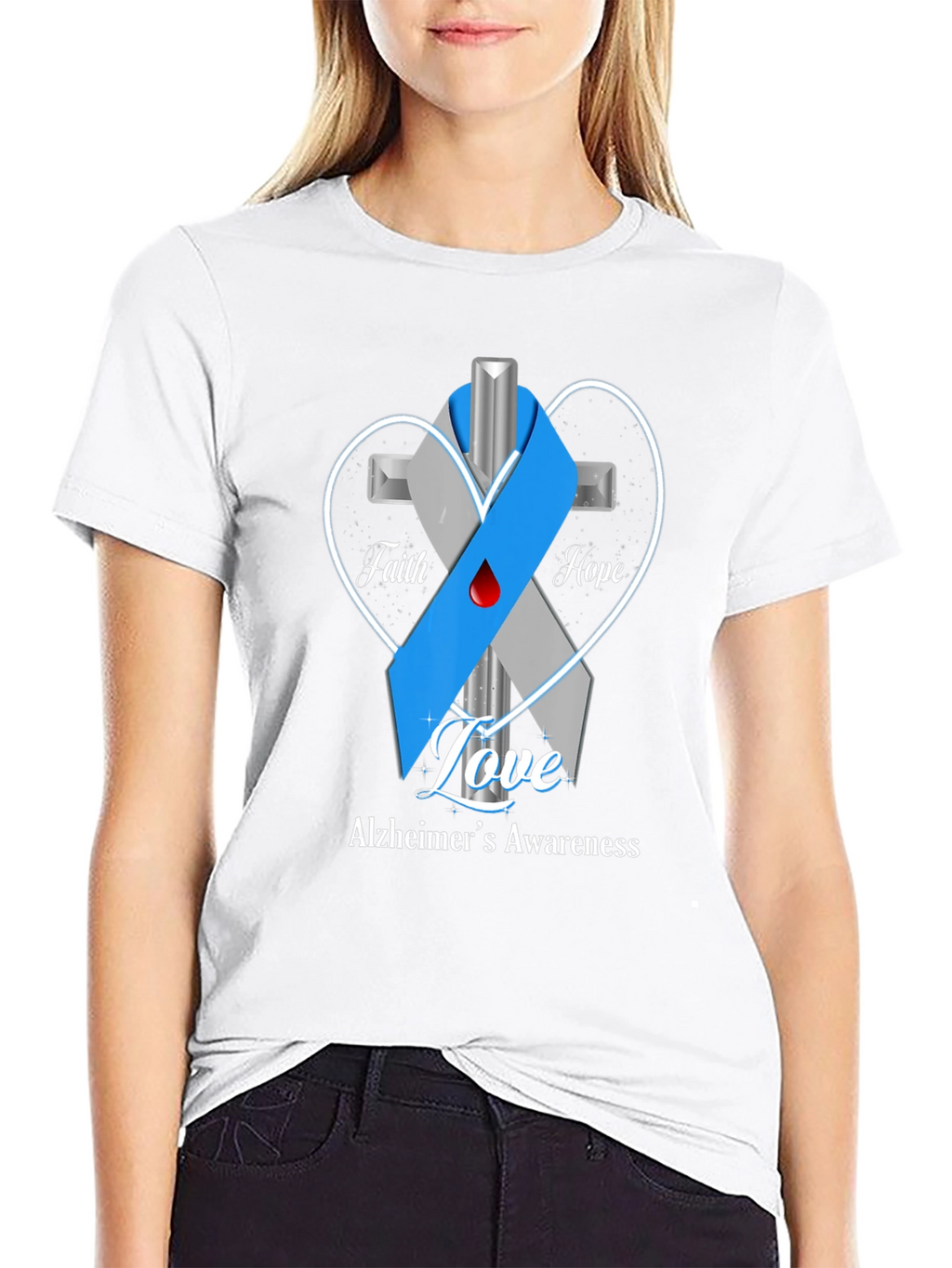 Alzheimers Awareness T-Shirt: Faith Hope Love