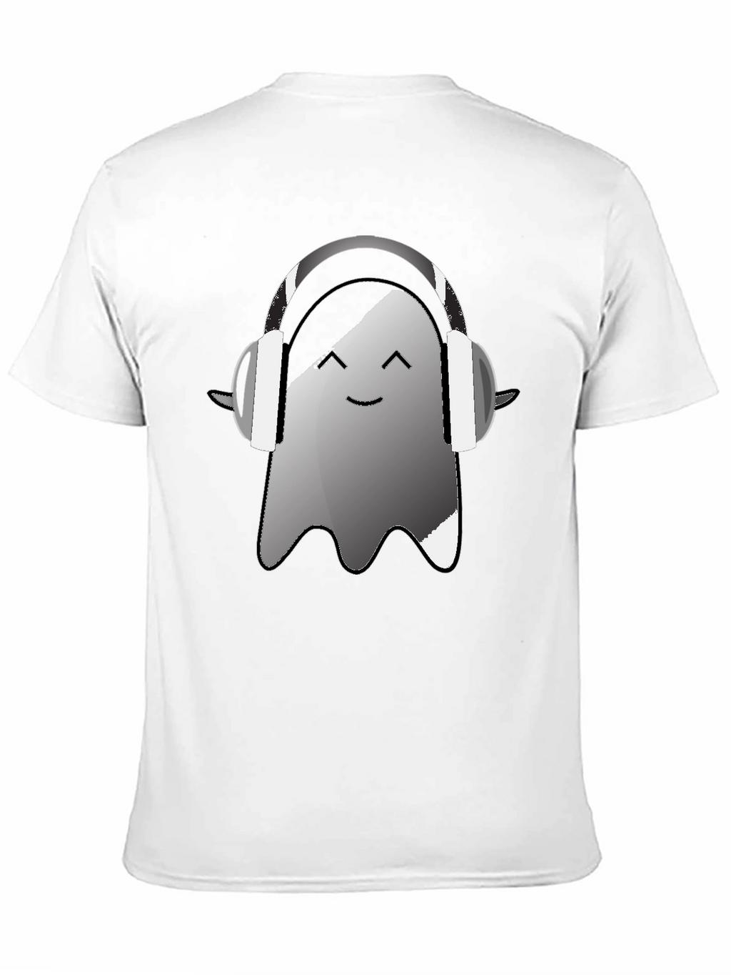 Ghost with Headphones Graphic Tee - Black