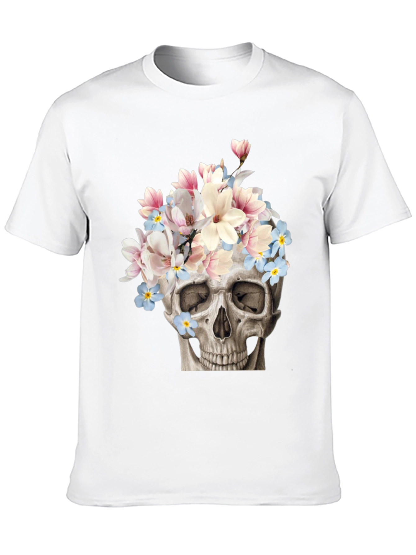 Floral Skull Graphic T-Shirt