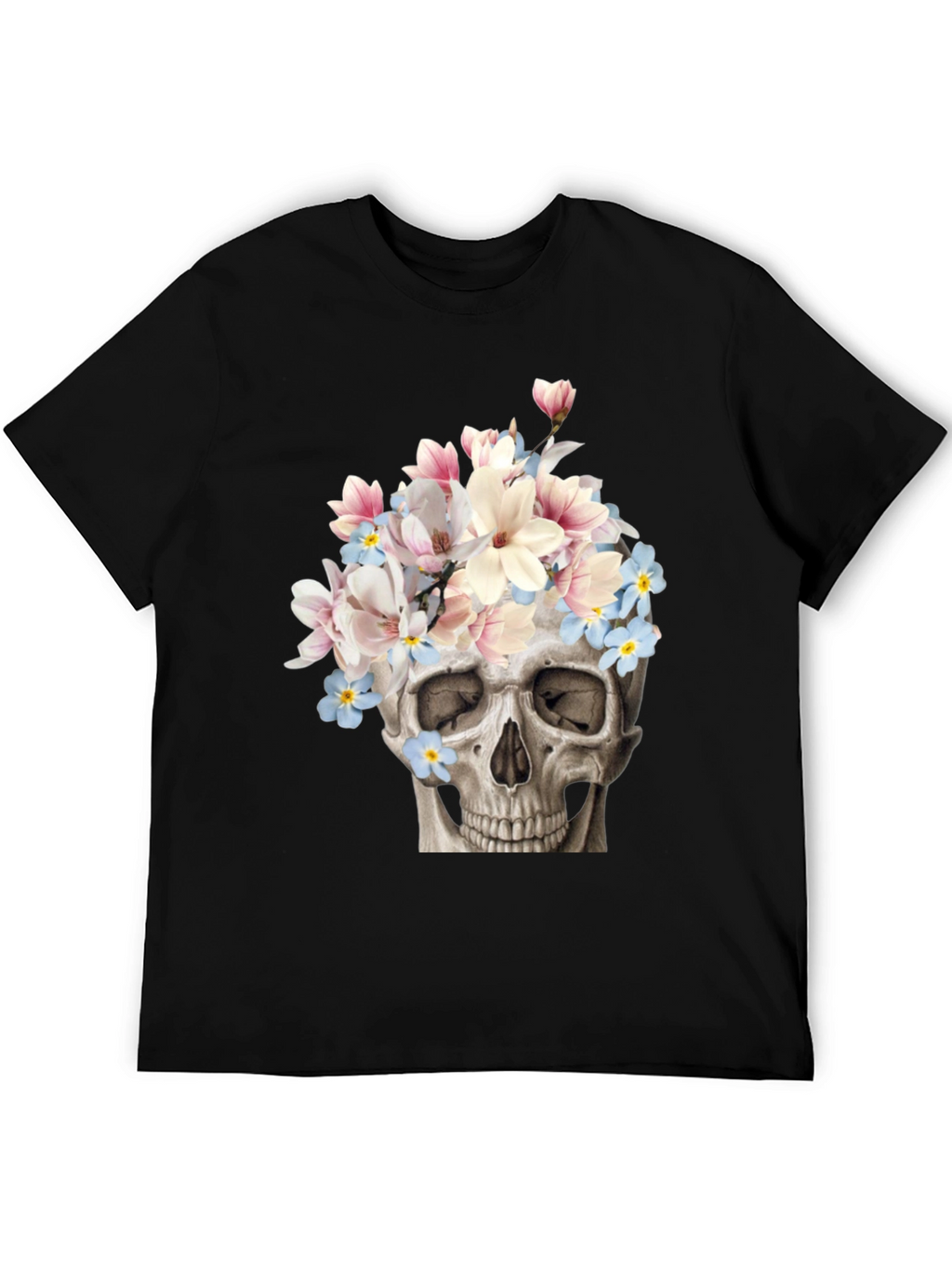 Floral Skull Graphic T-Shirt