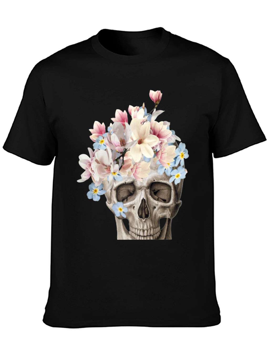 Floral Skull Graphic T-Shirt