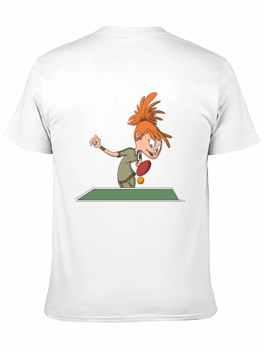 Cartoon Table Tennis T-Shirt - Black
