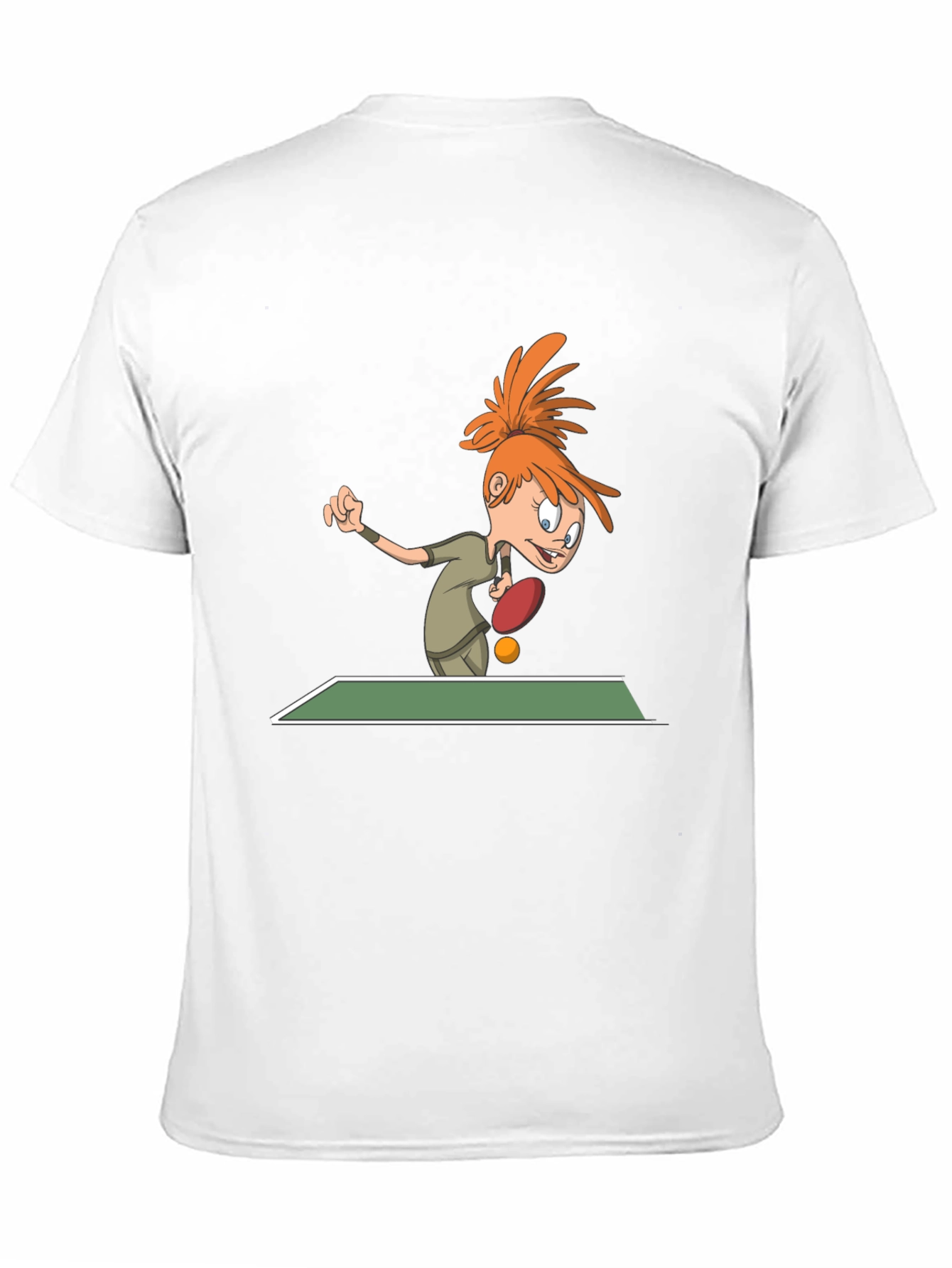 Cartoon Table Tennis T-Shirt - Black