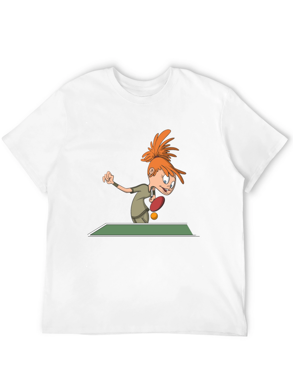 Cartoon Table Tennis T-Shirt - Black