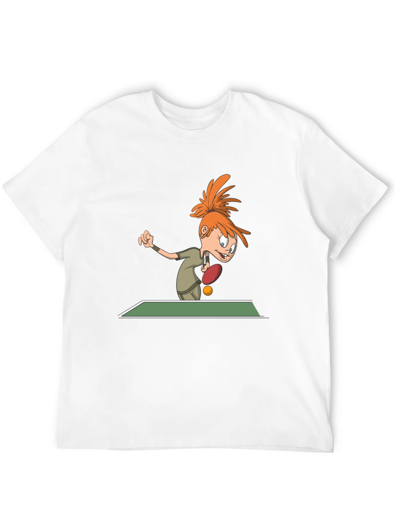Cartoon Table Tennis T-Shirt - Black