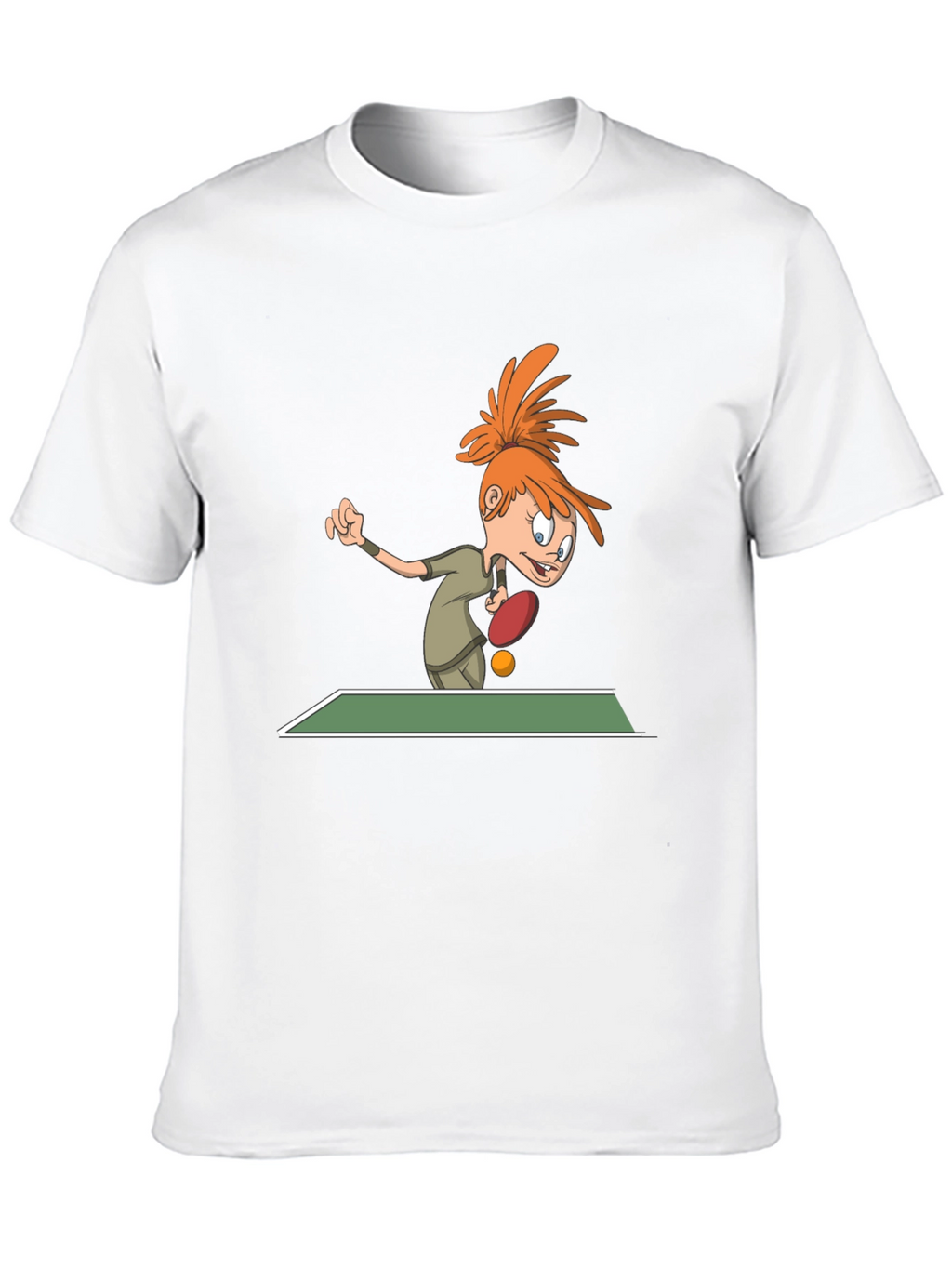 Cartoon Table Tennis T-Shirt - Black