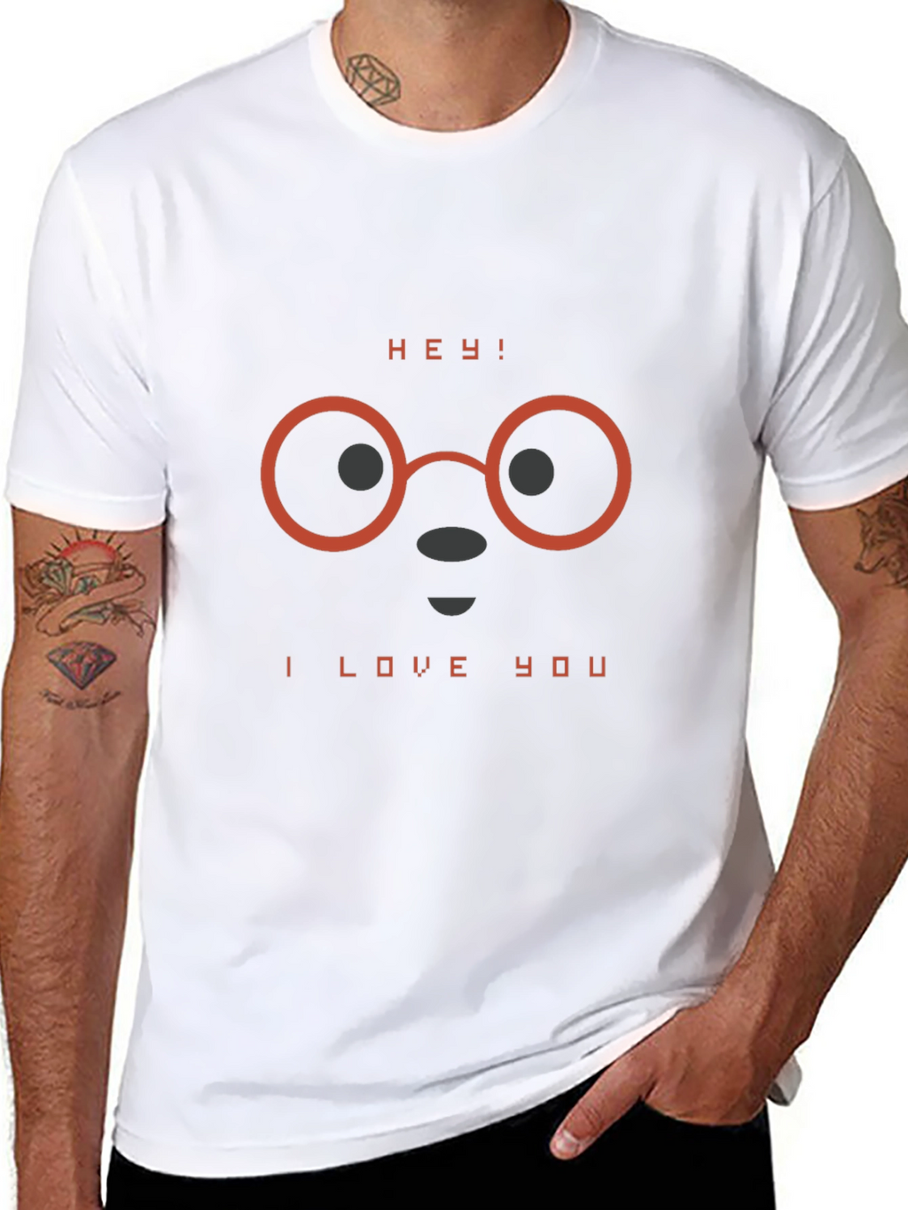 Hey! I Love You T-Shirt - Stylish Graphic Tee