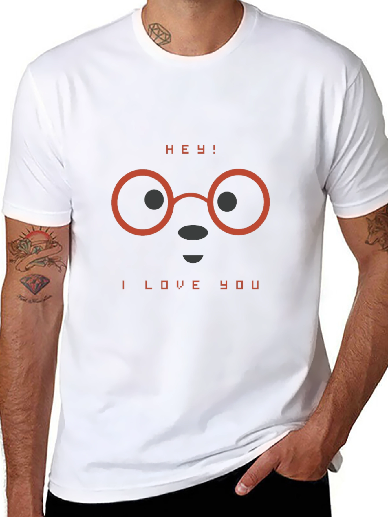 Hey! I Love You T-Shirt - Stylish Graphic Tee