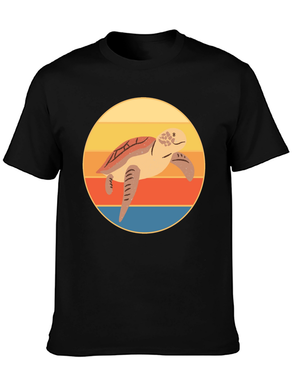 Retro Turtle Sunset Graphic Tee