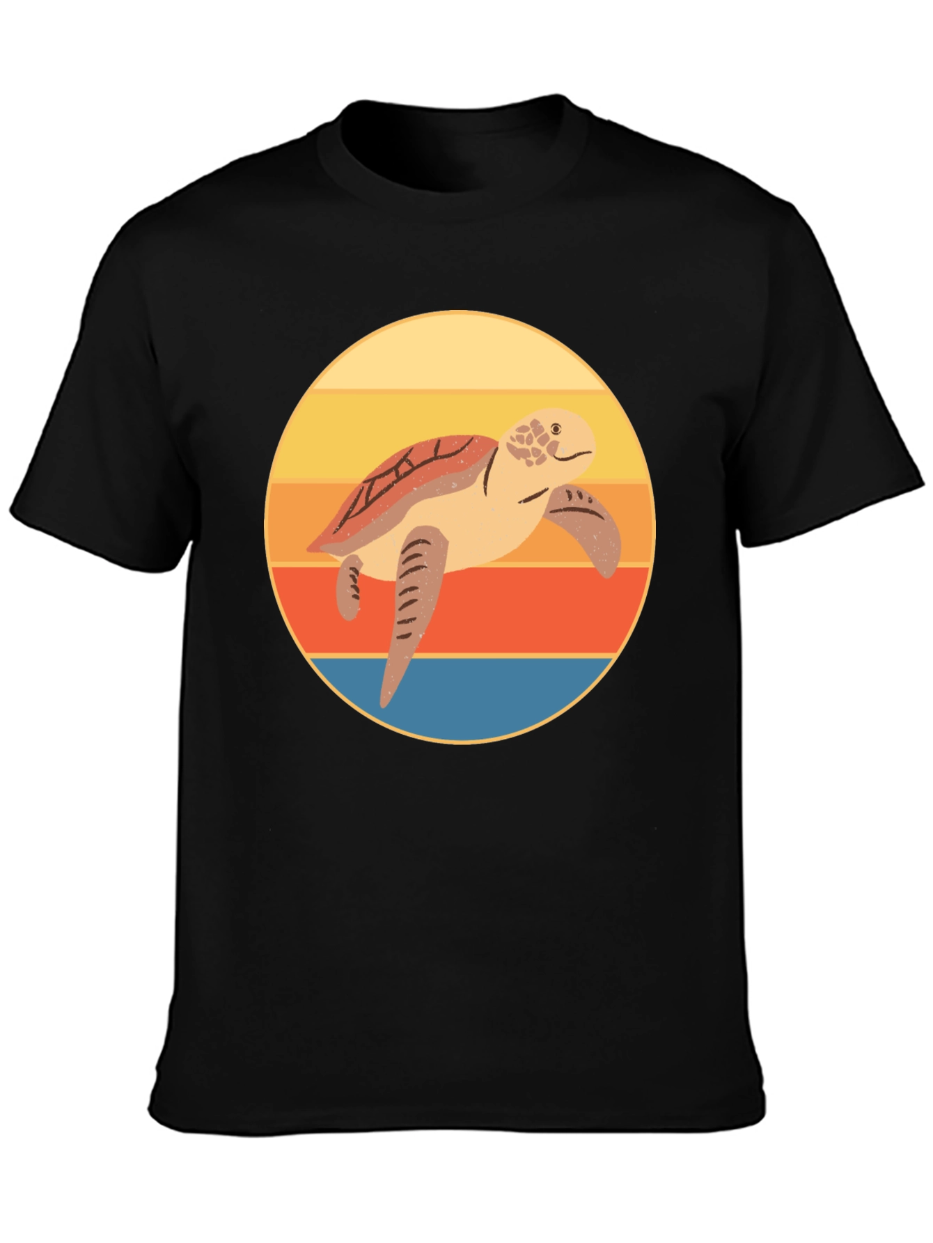 Retro Turtle Sunset Graphic Tee
