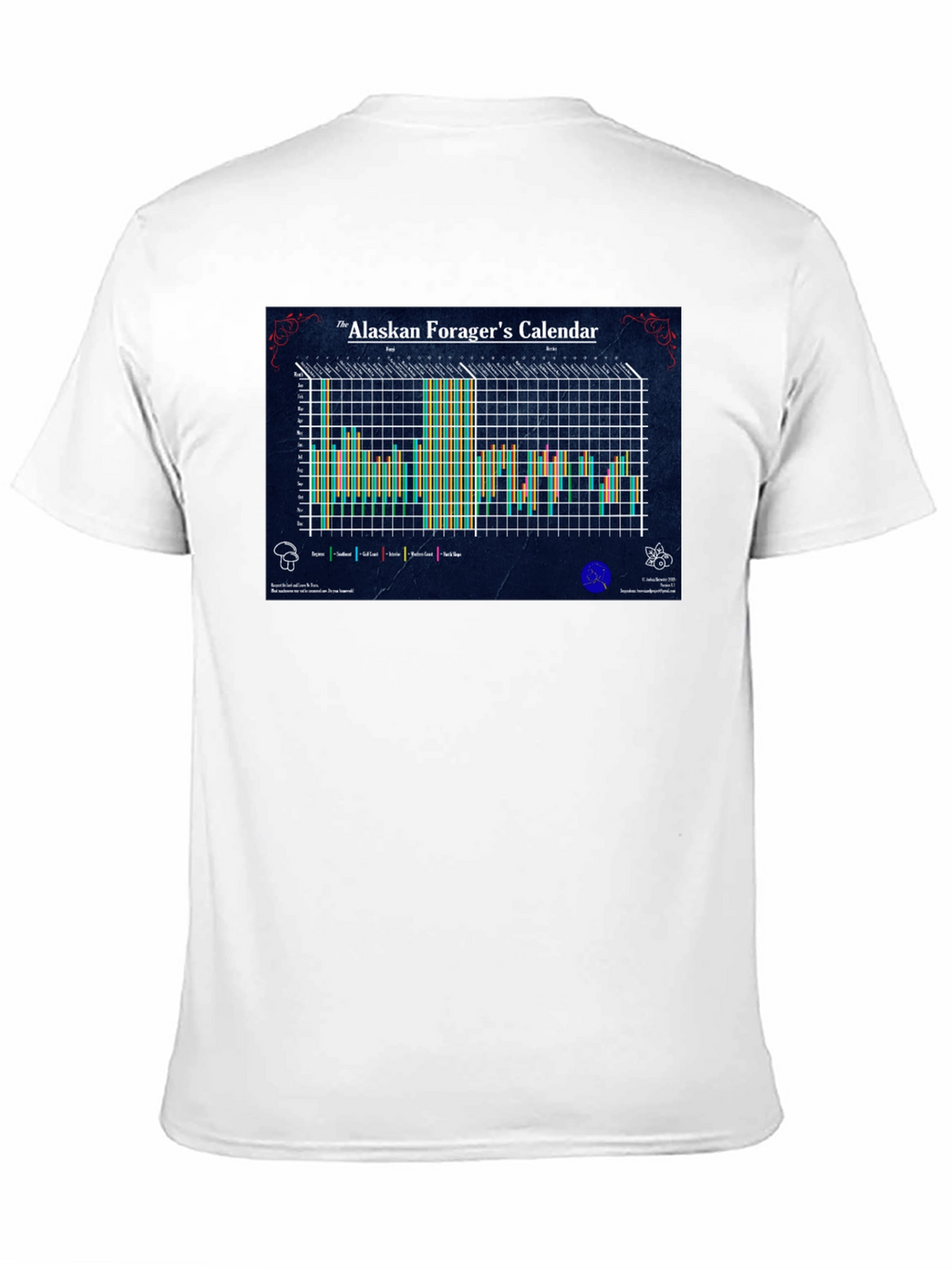 Alaskan Foragers Calendar Black T-Shirt