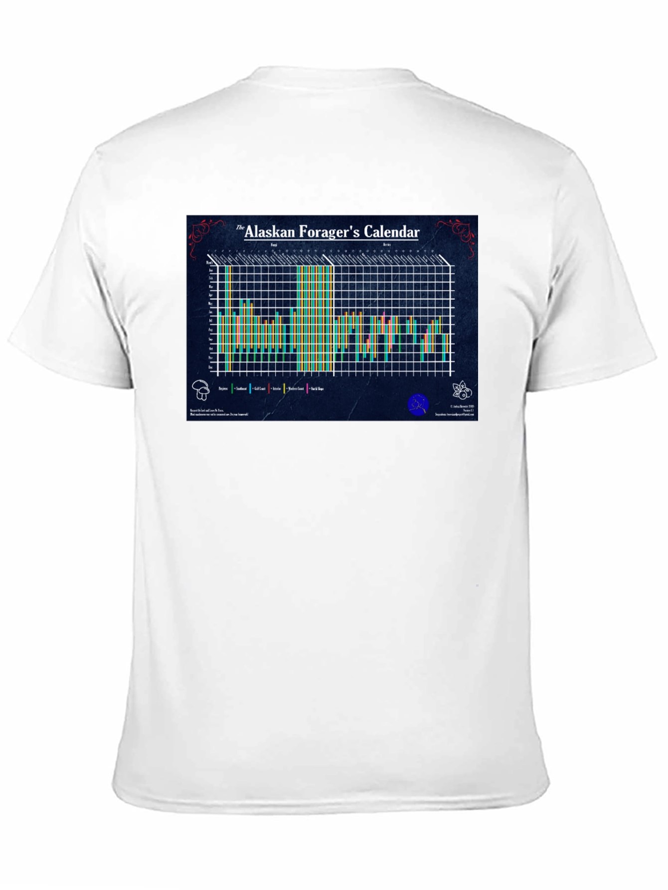 Alaskan Foragers Calendar Black T-Shirt
