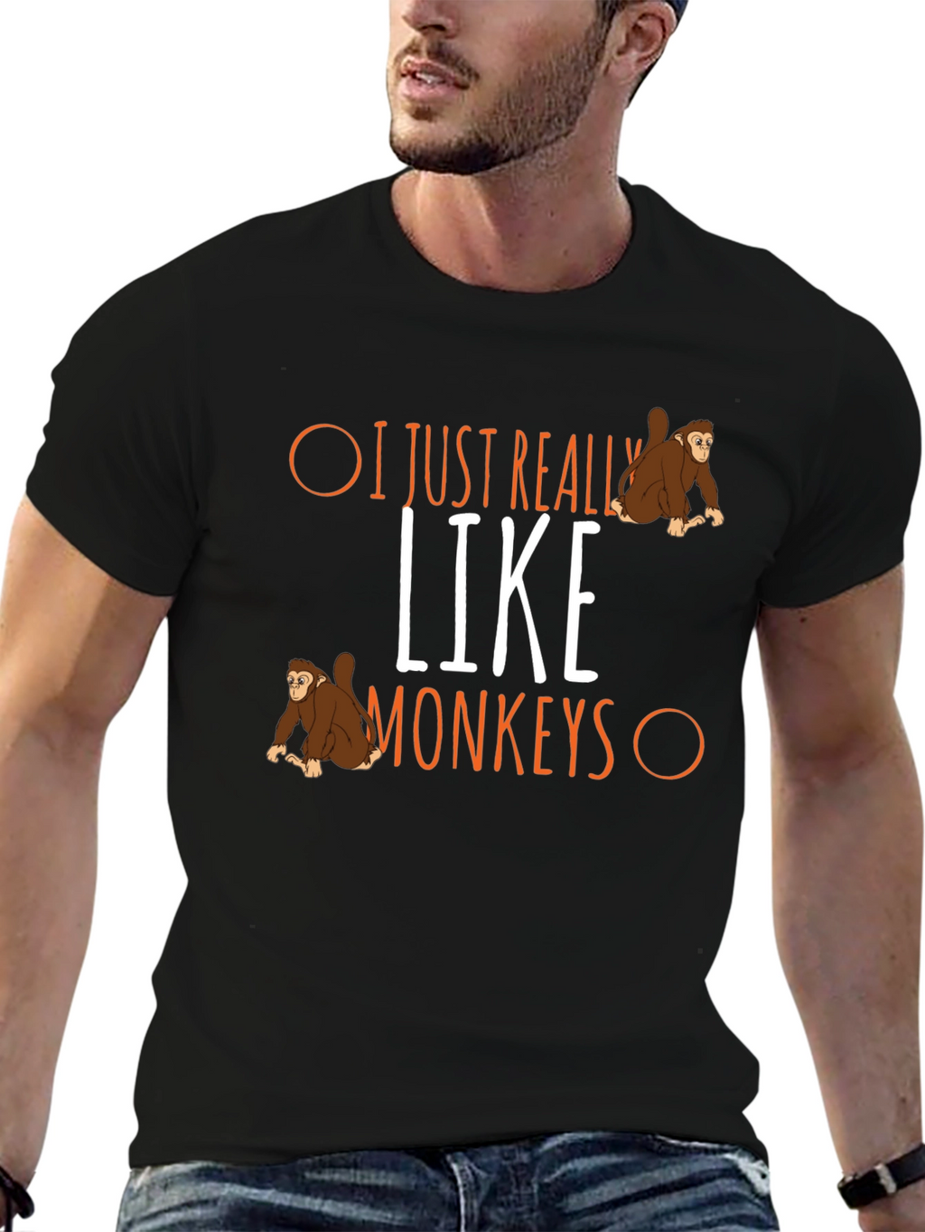 I Just Really Like Monkeys Graphic T-Shirt