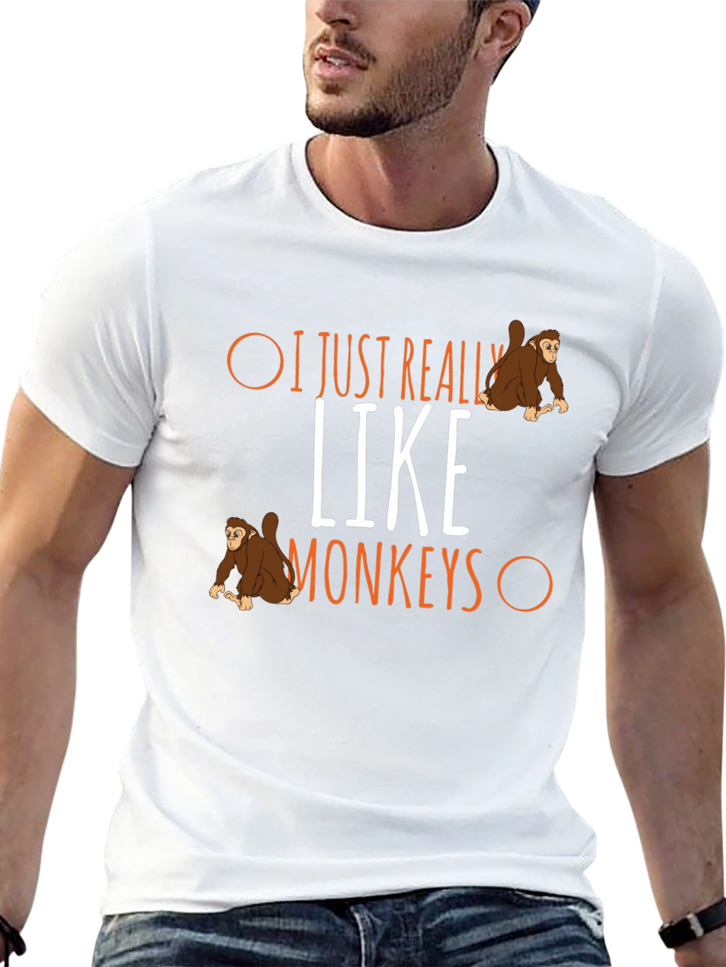 I Just Really Like Monkeys Graphic T-Shirt