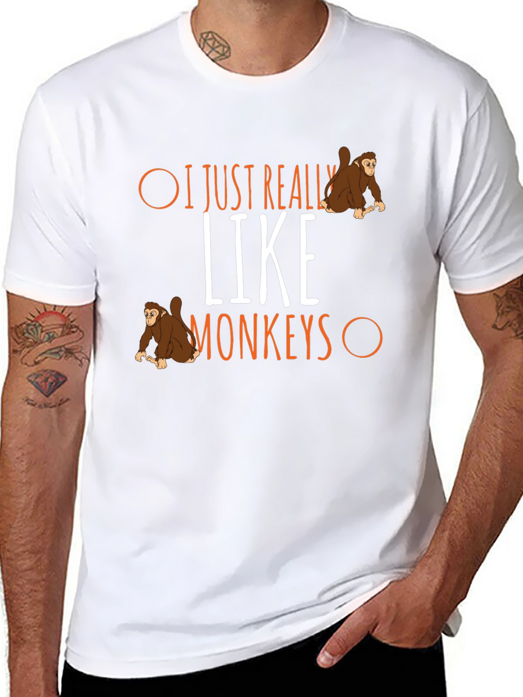 I Just Really Like Monkeys Graphic T-Shirt