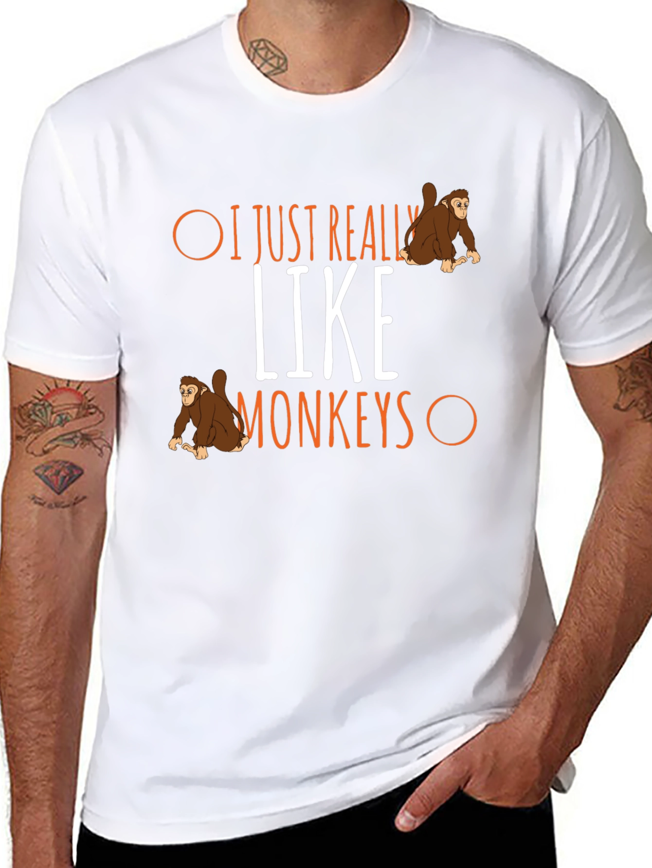 I Just Really Like Monkeys Graphic T-Shirt