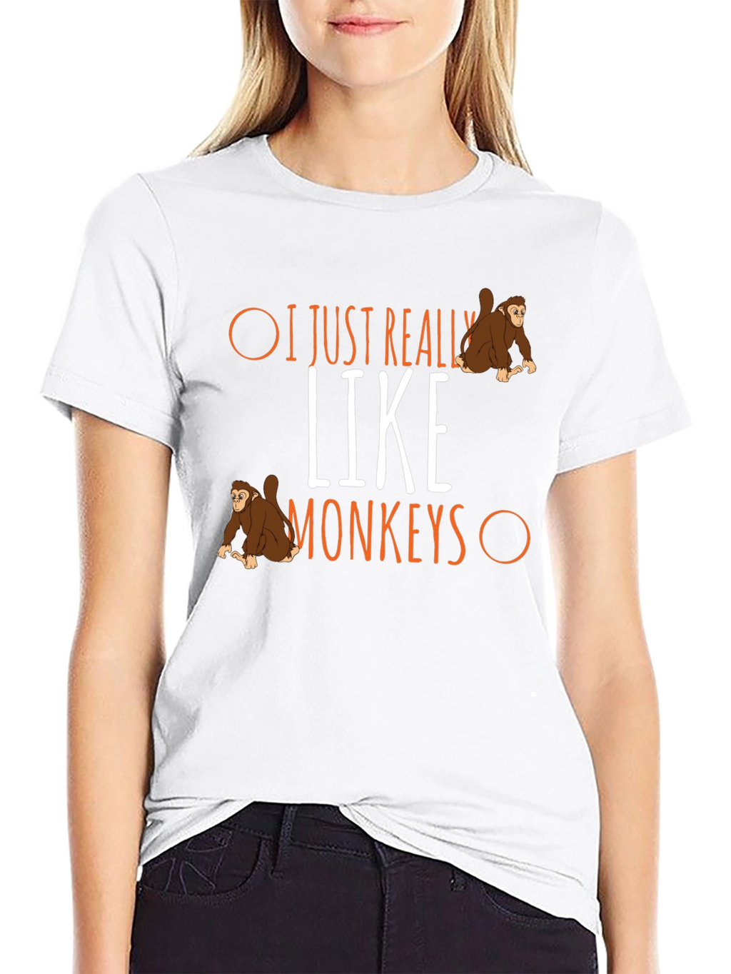 I Just Really Like Monkeys Graphic T-Shirt