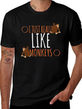 I Just Really Like Monkeys Graphic T-Shirt