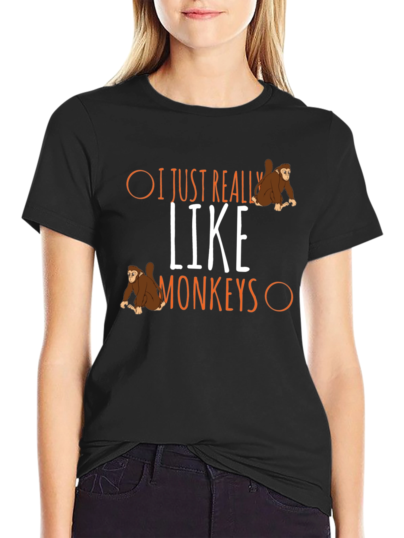 I Just Really Like Monkeys Graphic T-Shirt