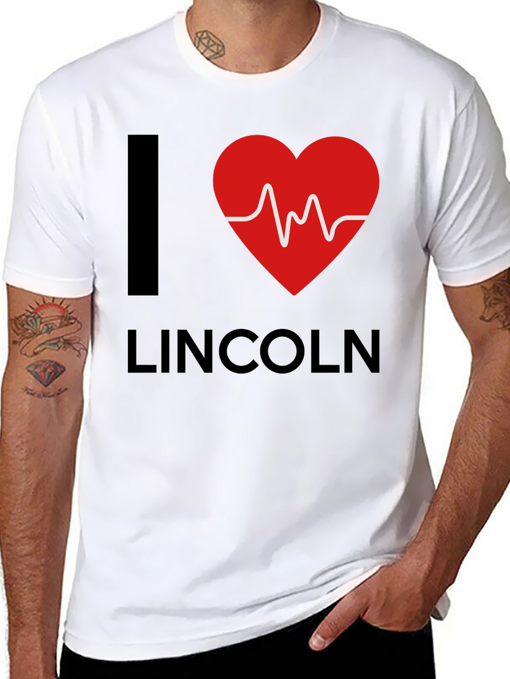I Heart Lincoln Graphic Tee - Stylish Black T-Shirt