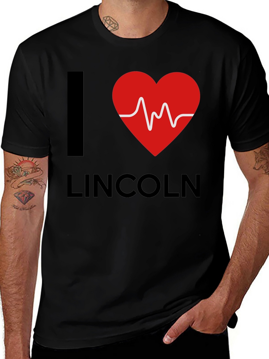I Heart Lincoln Graphic Tee - Stylish Black T-Shirt