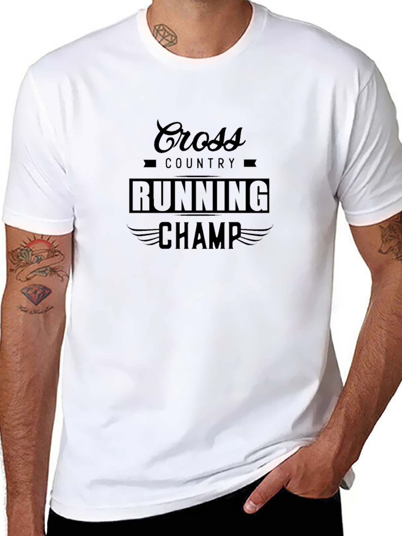 Cross Country Running Champ Black T-Shirt