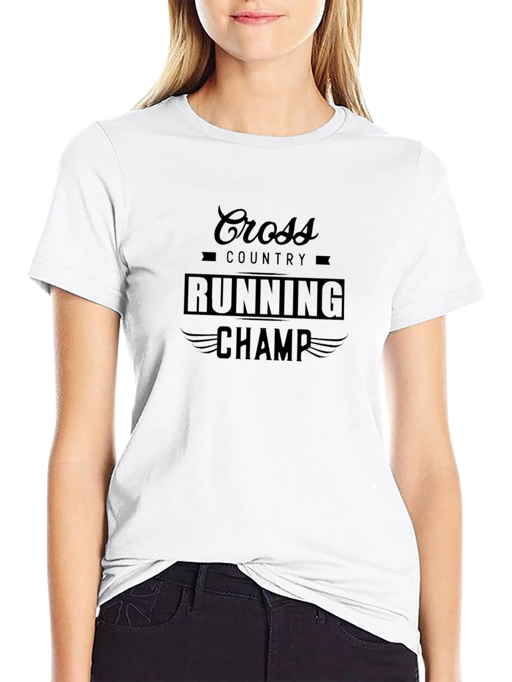 Cross Country Running Champ Black T-Shirt