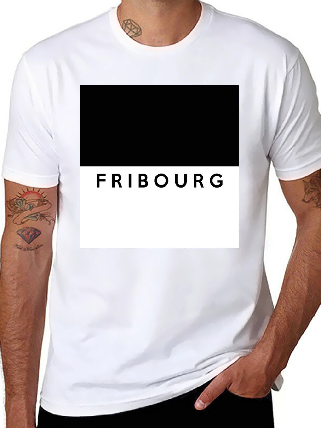 Fribourg Graphic Tee - Modern Block Design